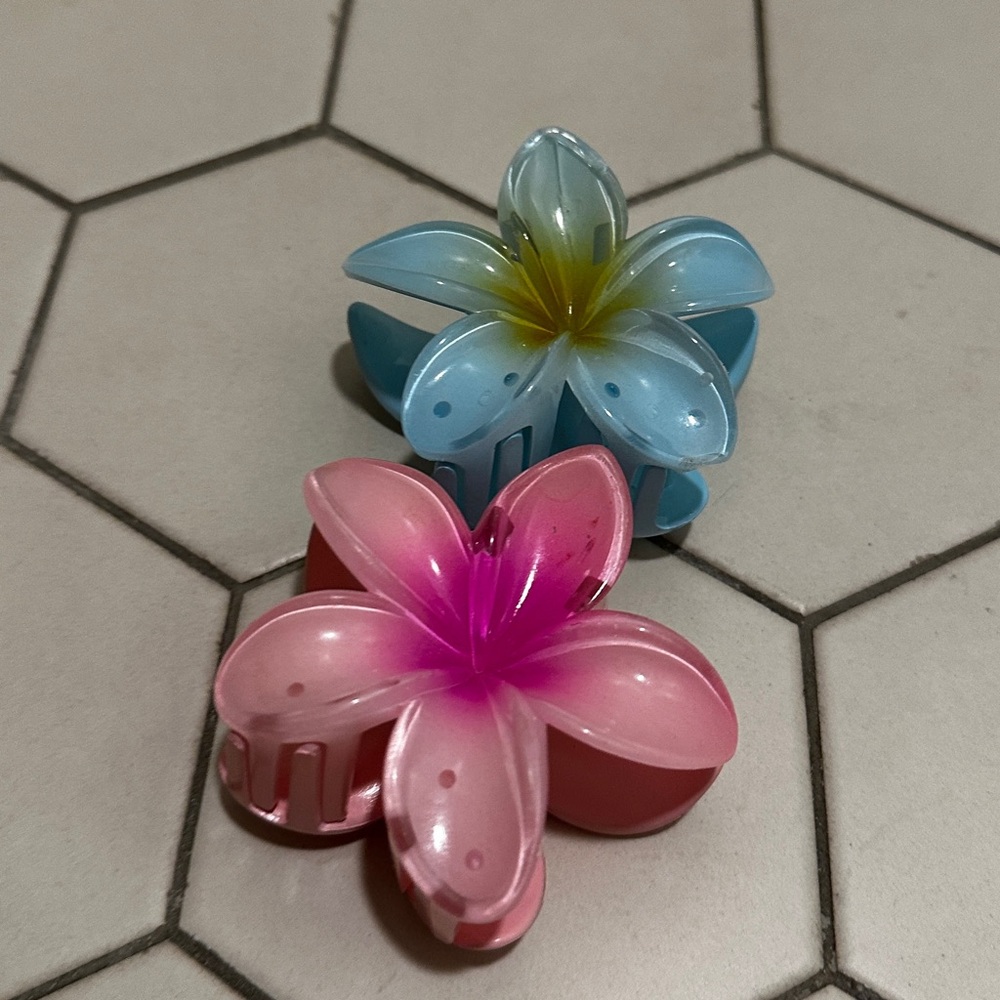 Floral hair clips set of two